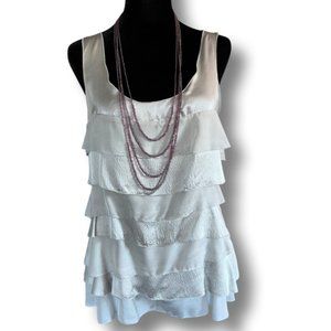 WHBM Silk Tiered Sleeveless Blouse